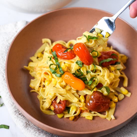 Roasted Tomato and Corn Pasta - Recipe photo by kindrootsfood