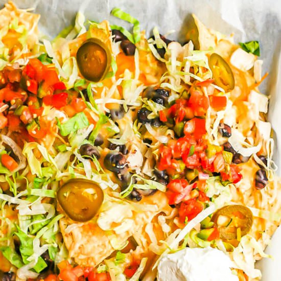 Loaded chicken nachos - Recipe photo by Family Food on the Table