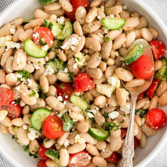 Mediterranean White Bean Salad - Recipe photo by ToSimplyInspire
