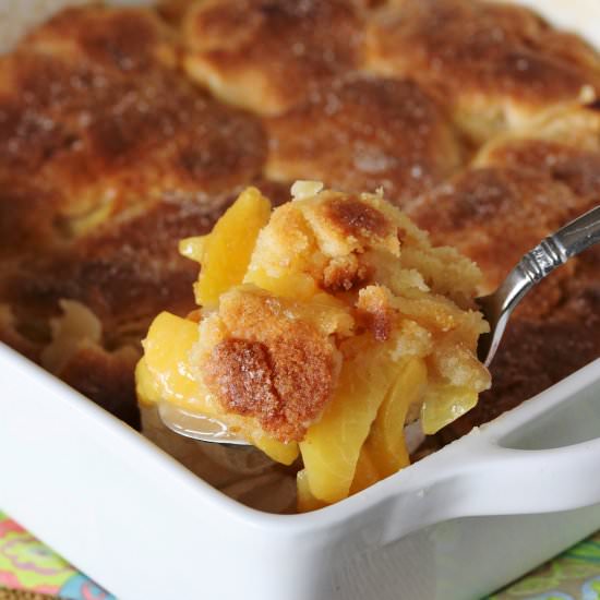 Brandied Peach Cobbler - Recipe photo by thekitchenismyplayground