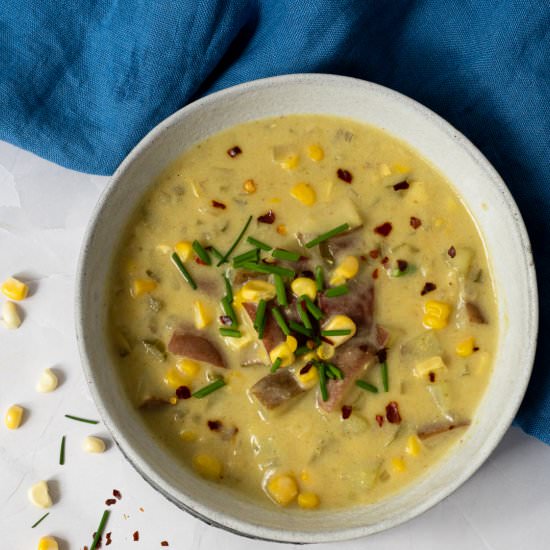 SPICY CREAMY POTATO CORN CHOWDER SO - Recipe photo by eatfreshglow