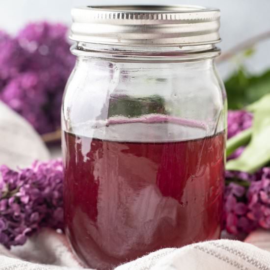 Lilac Simple Syrup - Recipe photo by BinkysCulinaryCarnival