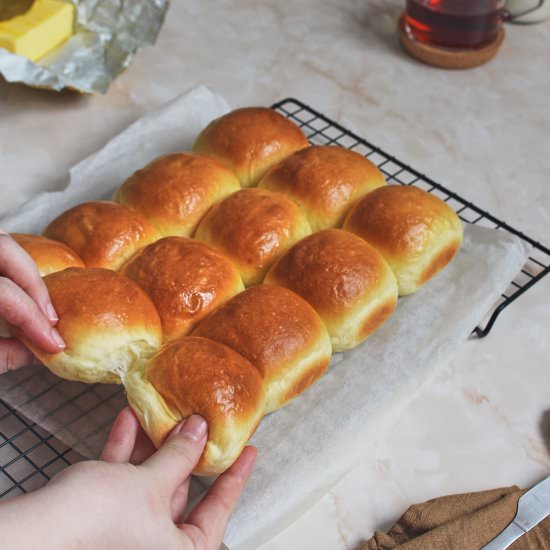 super soft pull-apart bread rolls - Recipe photo by doughnotbemad