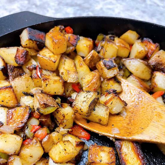 Cowboy Potatoes Breakfast Hash - Recipe photo by Powell Family Cooking