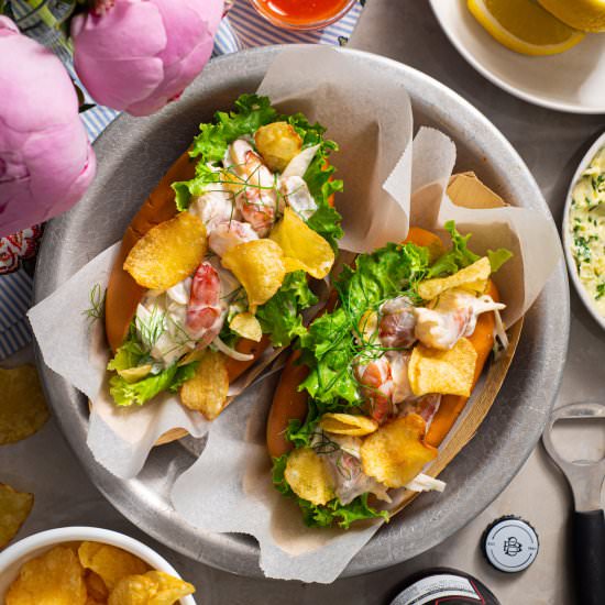 Shrimp Rolls w Garlic Chive Butter - Recipe photo by rhubarbandcod