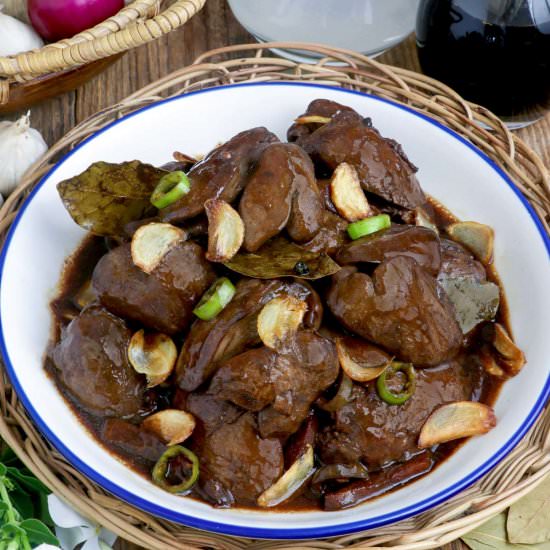 ADOBONG ATAY NG MANOK - Recipe photo by foxy folksy