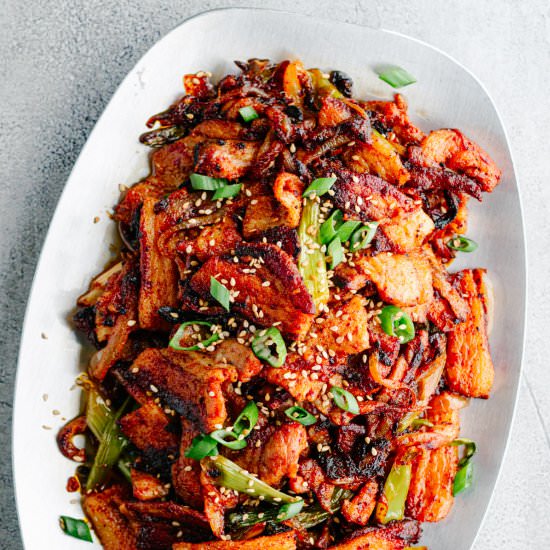 Korean Pork Belly - Recipe photo by PinchandSwirl