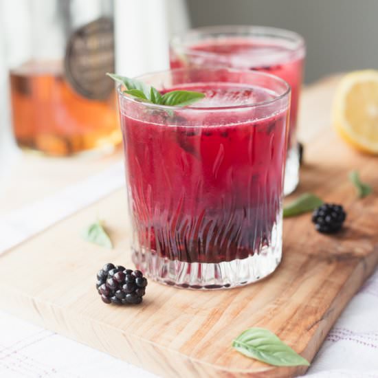 Blackberry Basil Bourbon Smash - Recipe photo by hangryeconomist