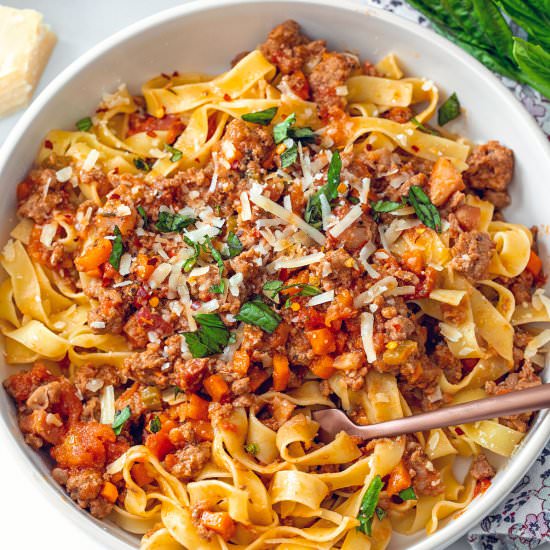 Pork Bolognese - Recipe photo by Wearenotmartha