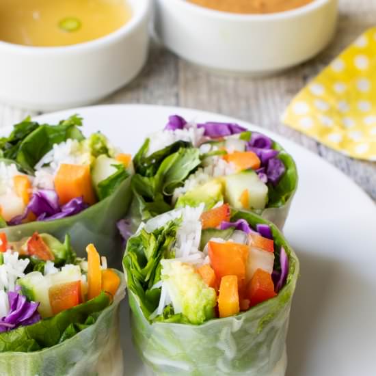 Vegetable Spring Rolls with Peanut - Recipe photo by For the Love of Cooking