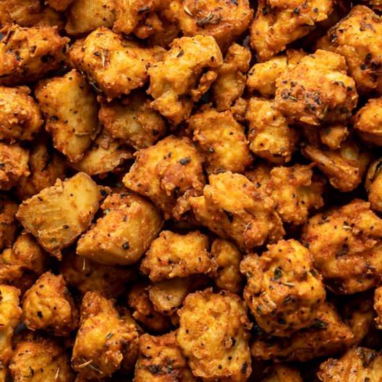 Oil-Free Crispy Tofu Nuggets - Recipe photo by cleanfooddirtygirl