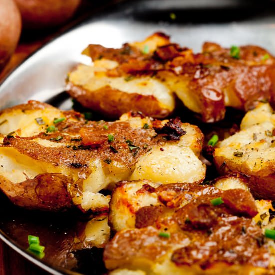 Smashed Potatoes - Recipe photo by chewoutloud