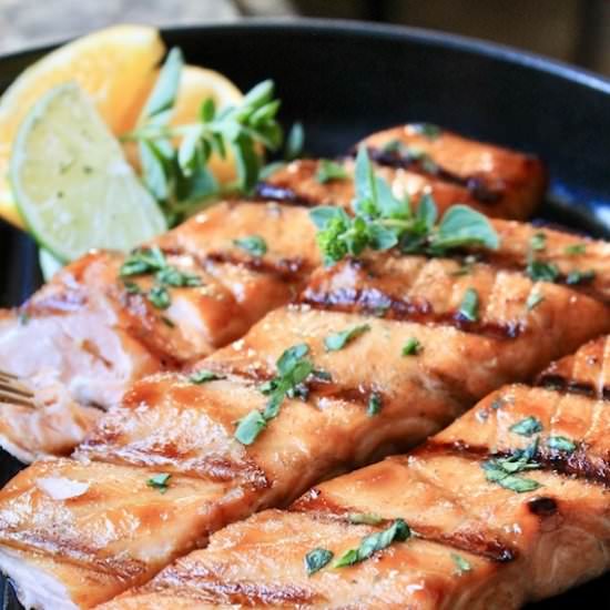 Citrus Soy Sauce Brown Sugar Salmon - Recipe photo by Red Wine Dragons