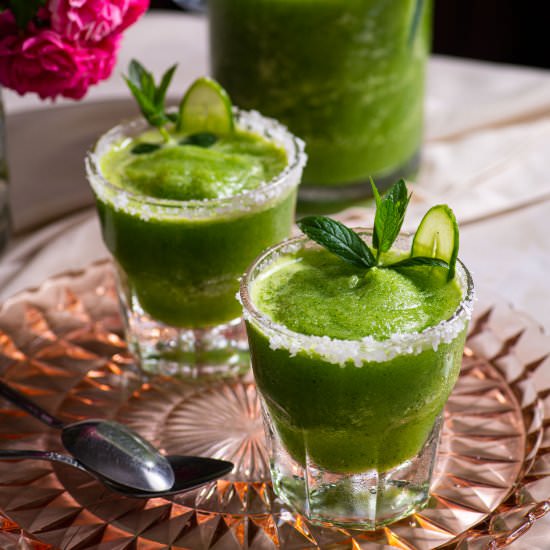 Cucumber Lime Frozen Margaritas - Recipe photo by rhubarbandcod