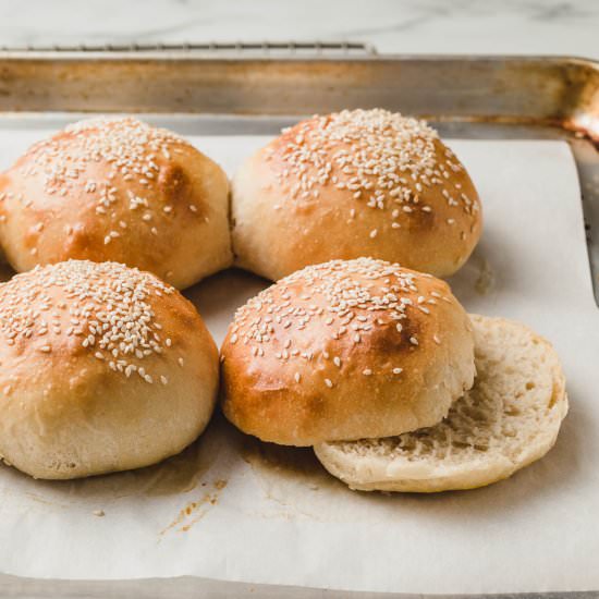 sourdough hamburger buns - Recipe photo by littlespoonfarm