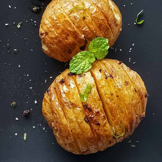 Air Fryer Hasselback Potatoes - Recipe photo by ProfusionCurry