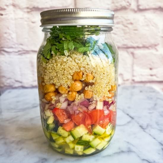 High-Protein Chickpea Quinoa Salad - Recipe photo by Nisha Melvani