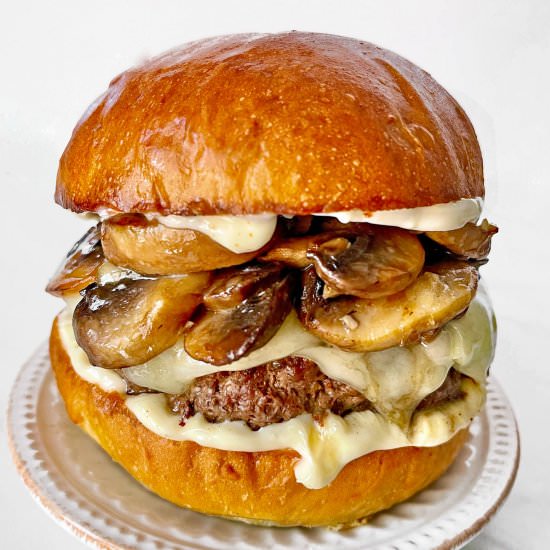 Parmesan Garlic Mushroom Burger - Recipe photo by maryobrien