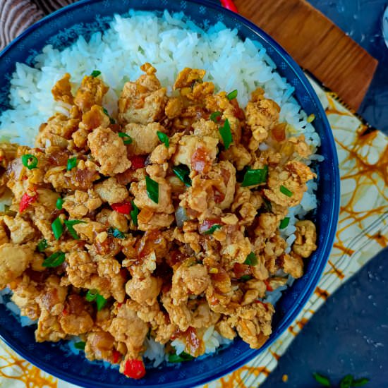 Easy Thai Chicken Mince Stir fry - Recipe photo by Sheeba@gohealthy