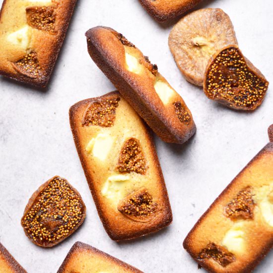 Fig Cream Cheese Financiers - Recipe photo by Jaja Bakes