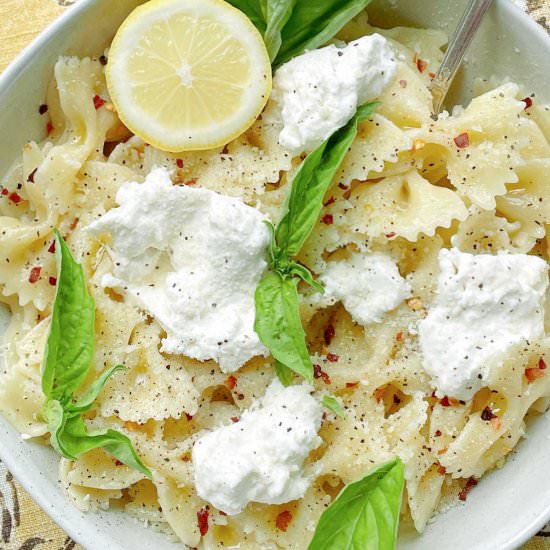 Burrata Pasta - Recipe photo by Foodtastic Mom