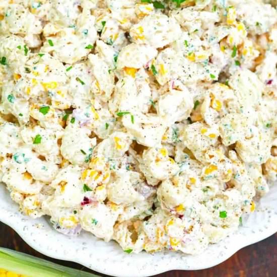 Mexican Street Corn Pasta Salad - Recipe photo by peasandpeonies