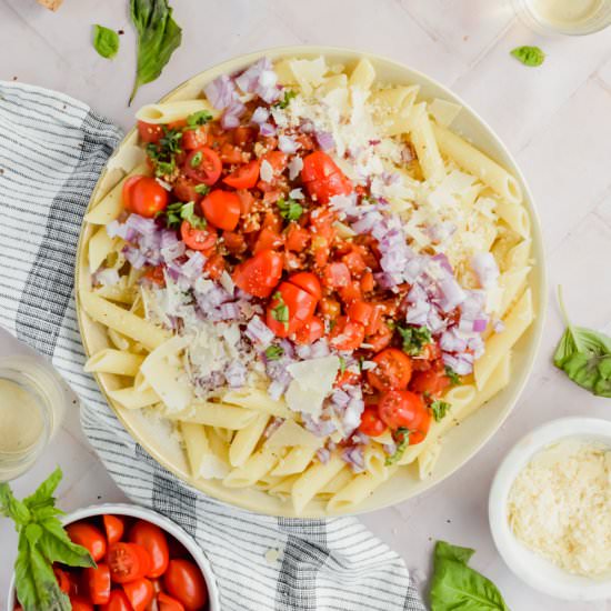 Bruschetta Pasta Salad - Recipe photo by apaigeofpositivity