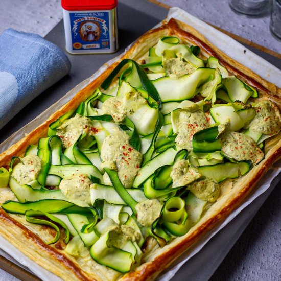 Zucchini Puff Pastry Tart With Feta - Recipe photo by somebodyfeedseb