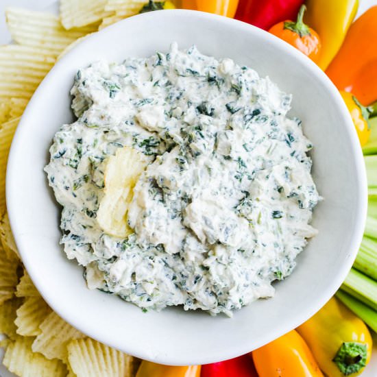 Gluten-Free Cold Spinach Dip - Recipe photo by saltedplains