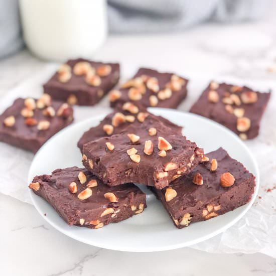 Healthier Chocolate Nutella Fudge - Recipe photo by semisweetbites
