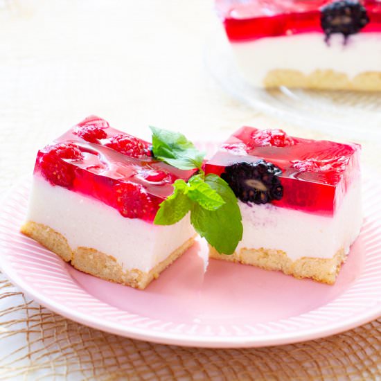 No-bake cheesecake with fruits - Recipe photo by mecooks.com