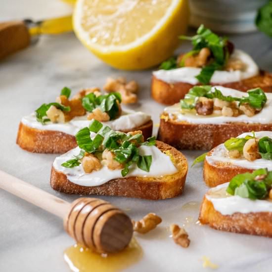 Whipped Ricotta Toasts - Recipe photo by JawnsICooked