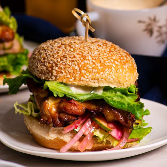 Ginger Chicken Thigh Sandwiches - Recipe photo by rhubarbandcod