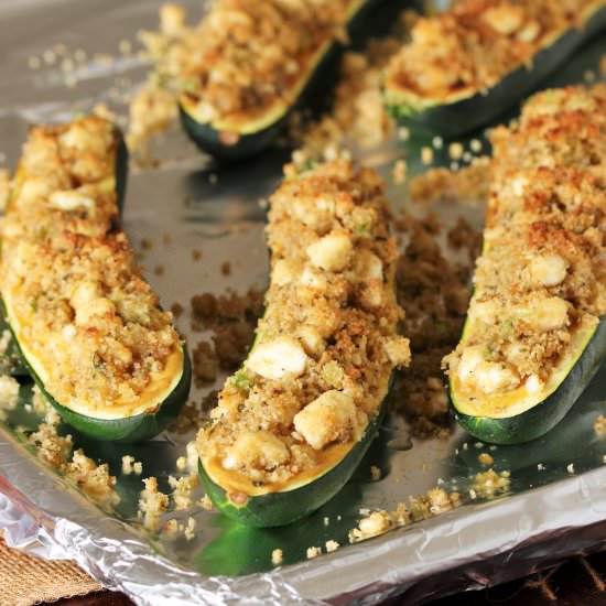 Broiled Zucchini with Feta Crumbs - Recipe photo by thekitchenismyplayground