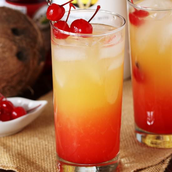Malibu Sunrise Cocktail - Recipe photo by thekitchenismyplayground