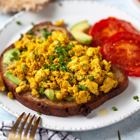 Perfect Vegan Tofu Scramble - Recipe photo by vibrantplate