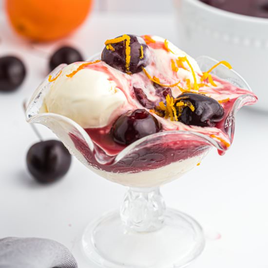 Cherries Jubilee - Recipe photo by grandbabycakes