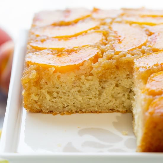 Peach Upside-Down Cake - Recipe photo by Savingroomfordessert