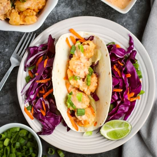 Bang Bang Shrimp Tacos - Recipe photo by dizzybusyandhungry