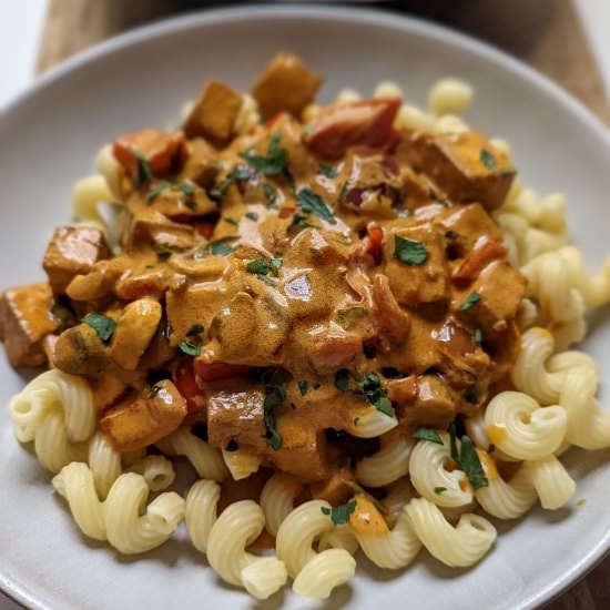 Tofu with Creamy Turmeric Sauce - Recipe photo by russellsomethingup