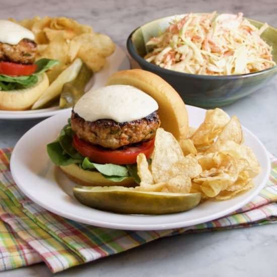 Chicken Parm Burgers - Recipe photo by thebrookcook.wordpress.com