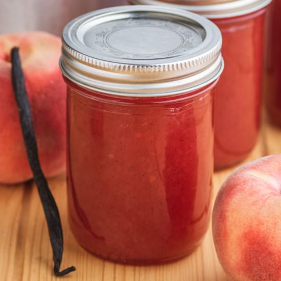 Vanilla White Peach Jam - Recipe photo by dishnthekitchen