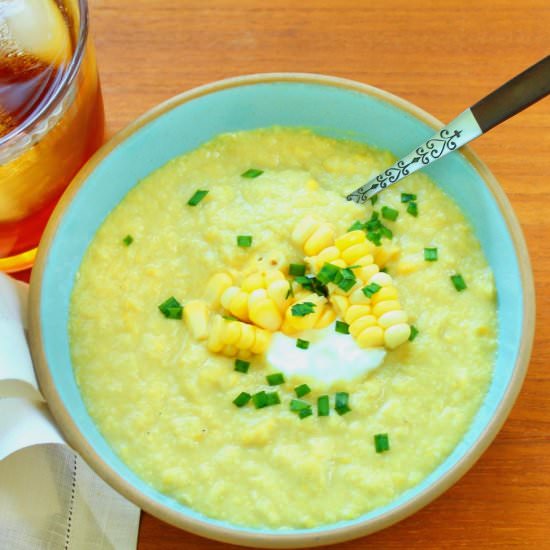 Fresh Corn Vichyssoise - Recipe photo by the good eats co