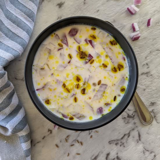 Onion raita - Recipe photo by vegbyswati