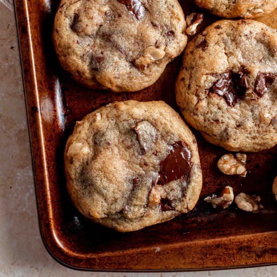 chocolate chip walnut cookies - Recipe photo by whisked away kitchen
