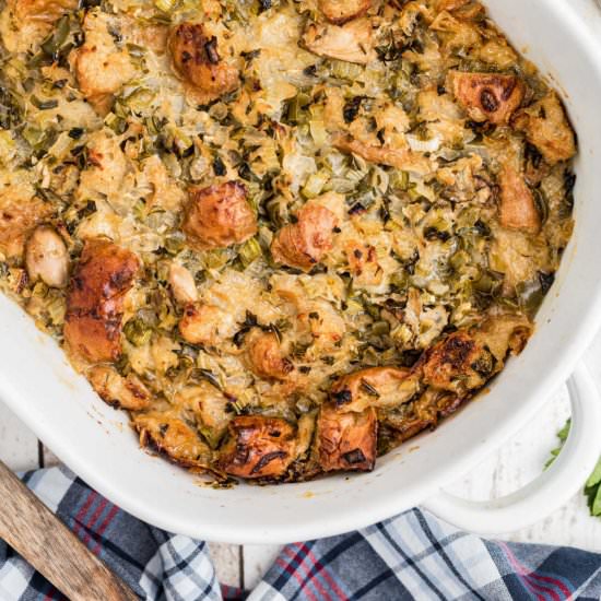 Baked Oyster Dressing - Recipe photo by thecaglediaries
