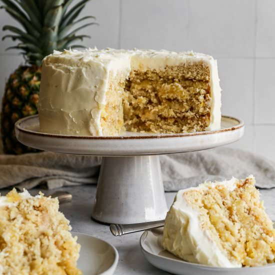 Gluten Free Pina Colada Cake - Recipe photo by smallfarmbiglife