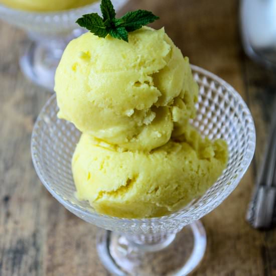 Mango Coconut Ice Cream - Recipe photo by the food blog
