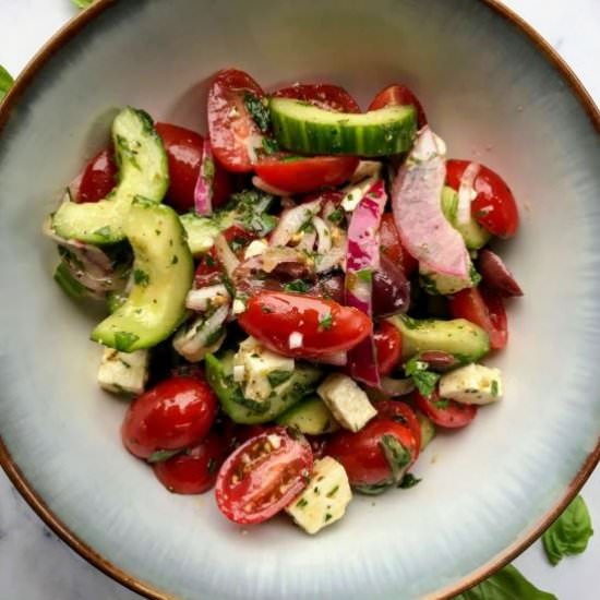 Greek Peasant Salad - Recipe photo by Nosh Nourish Wander