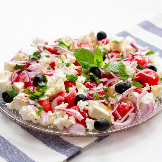 Watermelon and feta salad - Recipe photo by mecooks.com